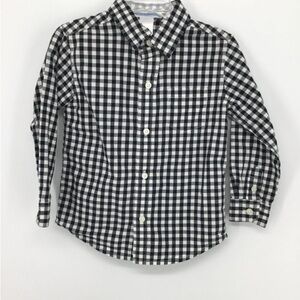 NWOT JANIE AND JACK Boy's Long Sleeve Black White
Gingham Button Down Size 2T